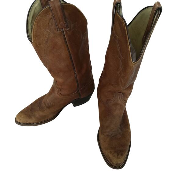 Vintage Abilene Western Riding Boots Men's 8 W 9.5 Brown Leather - Picture 3 of 8